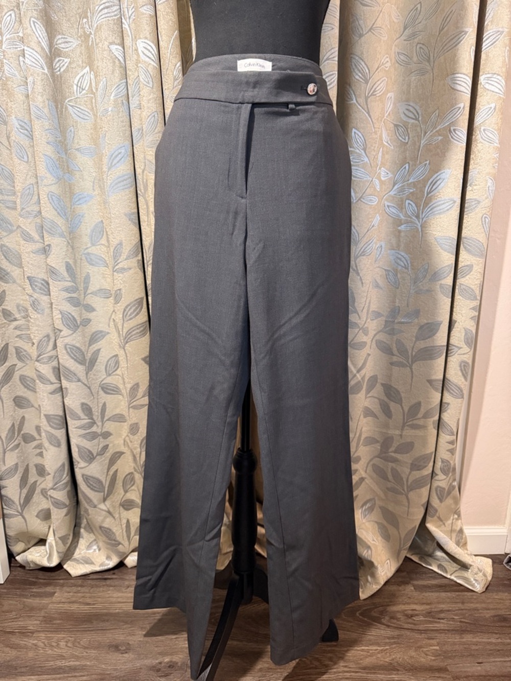 Calvin Klein Women's Gray Straight Leg Pants